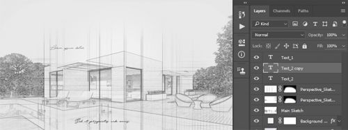 آموزش ایجاد افکت اسکچ معماری در فتوشاپ